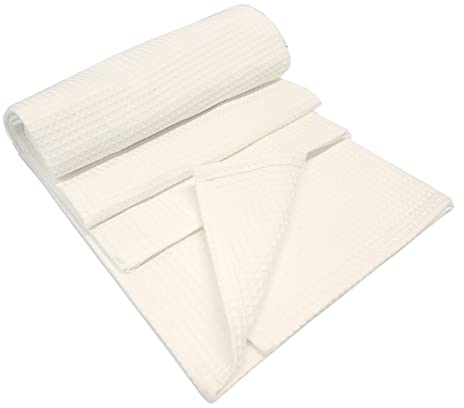 Brändl Textil GmbH Saunatuch Waffelpique 75x220 weiß 100% Baumwolle Saunalaken Strandlaken