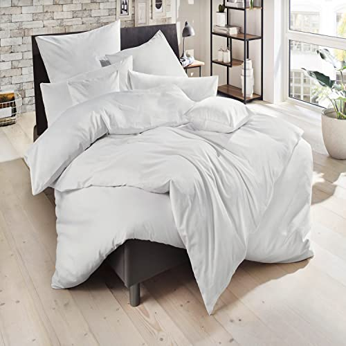 Giancasa Satin Bettwäsche Uni 100% mercerisierte Baumwolle Reißverschluss Schlafzimmer