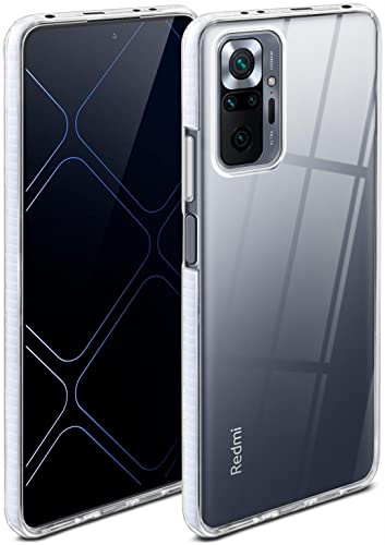 ONEFLOW für Redmi Note 10 Pro Hülle Silikon transparent, Handyhülle mit stoßfestem Bumper Backcover durchsichtig Silikonhülle kabelloses Laden Schutzhülle, Cushion Case, Weiss