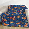 Decke Fuchs Kinder, Blau Kuscheldecke Fuchs mit Blume, Weich Flanell Muster Kuscheldecke, Warm Plüsch Fleece Wohndecke für Teenager Frauen Tochter Frauen Geburtstagsgeschenke Sofa Deko, 130x152cm