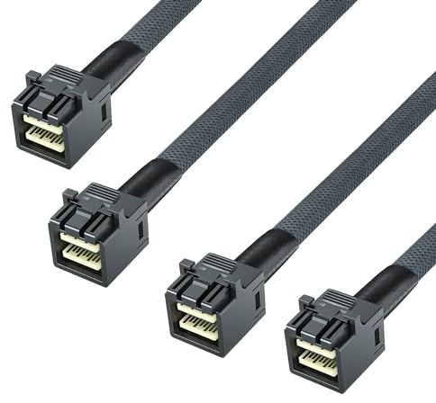 10Gtek® [2 Stück 12G Internal Mini SAS HD SFF-8643 zu SFF-8643 Kabel, with Sideband, 100-Ohm, 1-Meter(3.3-ft)
