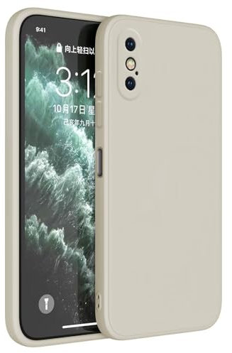 Topme Cover per iPhone X/iPhone Xs (5.8 Inches) Custodia Case, Protezione Della Pelle Della Custodia in Silicone Tpu - Bianco antico