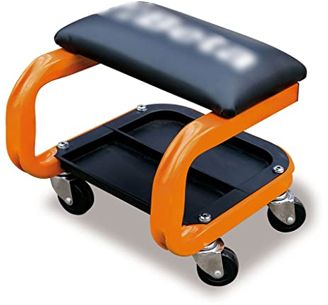 WAEYZ Rollsitz für Werkstätten, Mobiler Rollhocker für Mechaniker mit Extra Ablagefächern, Gepolsterter Rollhocker für Mechaniker