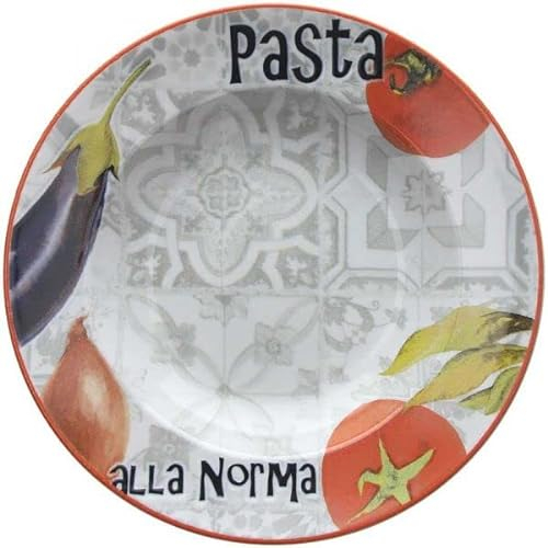 ANDREA FONTEBASSO 1760 Pasta Bowl 29 Cm Pasta alla Norma Porcellana Multicolor Linea Oliva OL9039