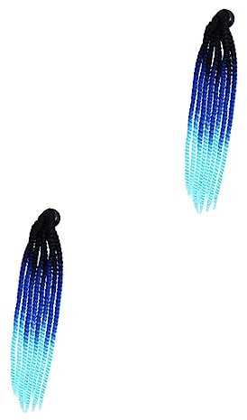 Supvox 2stücke Motorcycle Braid Wig Ornament Für Helm Wiederverwendbare Deko Mit Saugnapf Geeignet Für Motorradfahrer Schwarz-blau Um Ihrem Helm Einen Coolen Look Zu Verleihen