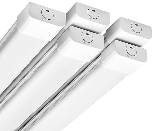Anten 5stk Feuchtraumleuchte LED 120cm, 36W 4000LM LED Neonröhre, Kalteweiß 6000K Feuchtraumlampe, IP65 Wasserfest Wannenleuchte, Werkstattlampe, Kellerleuchte, Deckenleuchte für Büros Lager Garage