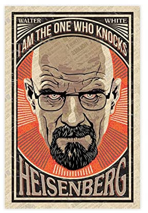 GUyfam Breaking Bad Walter White Poster Leinwand Poster Wandkunst Dekor Druck Bild Gemälde für Wohnzimmer Schlafzimmer Dekoration 40 x 60 cm