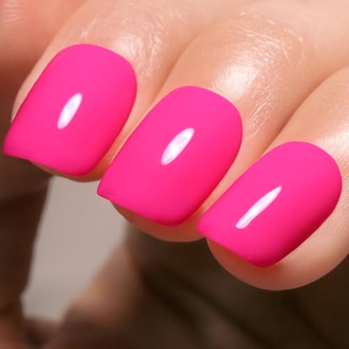 Imtiti Pink Gel Nagellack, 15ml Neon Pink Soak Off LED Lack, Nageldesign Maniküre Salon DIY zu Hause Urlaub Geschenk