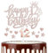 mciskin Girls 12th Happy Birthday Candles Cake Toppers, Number 12 Candle for Cake, Rose Gold Candles for Women Birthday Decorations, Heart Star Cake Toppers for 12th Birthday Party Wedding Anniversary