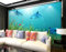 Fototapete 3D Effekt 3D Tapete Unterwasserwelt Delphin Algen Fototapete Wandgemälde Vlies Wohnzimmer Schlafzimmer Wanddekoration 150(W) X105(H) Cm