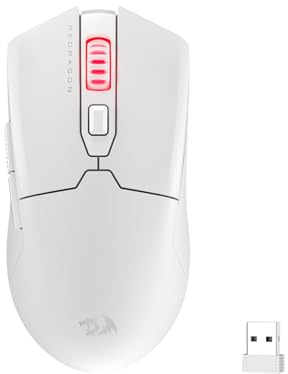 Redragon M995 Wireless Gaming Mouse, 26000 DPI Wired/Wireless Gamer Mouse w/ 3-Mode Connection, BT & 2.4G Wireless, 6 Macro Buttons, Reliable Power Capacity for PC/Mac/Laptop, White