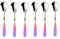 SBOMHS Esslöffel Müslilöffel 18/10 Edelstahl Suppenlöffel 6-stück Menülöffel länge 17,5CM Breit 4,5CM Tafellöffel Suppentassenlöffel für Porridge Dessertlöffel Soup Spoons (Farbverlauf Regenbogen)