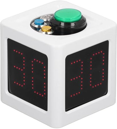 Professioneller Shoot-Timer-Würfel, HD-Display, Editierbare Voreingestellte Zeiten, Poker-Shot-Uhr, Kleiner und Tragbarer, Batteriebetriebener Countdown-Timer (EU-Stecker)
