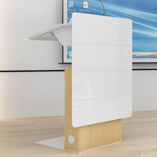 MZQMK Stehpodium, Rednerpult Aus Holz, Hostessenständer Mit 2 Ablageflächen Und Zwei Kabellöchern, Stehpult Für Konferenzraum, Schule, Kirchen, Auditorium, Klassenzimmer