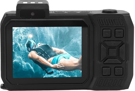 4K 65 MP HD Unterwasserkamera, Autofokus 2,88 Zoll 1,44 Zoll Dual-Bildschirm 10-Fach Optischer Zoom, 2500 MAh 33 Fuß wasserdichte Kamera Unterwasser-Digitalkamera Zum Schnorcheln