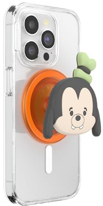 PopSockets Phone Grip for MagSafe with Kickstand, Magnetic Stand, Swappable Top, Secure Hold for iPhone MagSafe Cases, Phone & Tablet Grip, Cute PopSockets, Disney - Kawaii Goofy
