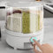 Rotating Food Dispenser PP Plastic Grain Dispenser 360 Degree Rotating Cereal Dispenser 6 Compartments Rage Container with 6 Compartments Rotating Kitchen Storage (Large)