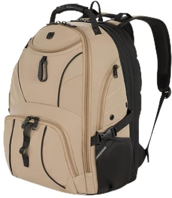 SwissGear 1900 Scansmart TSA 17-inch Laptop Backpack, Pastel Brown, 19-inch, 1900 Scansmart Tsa 17-inch Laptop Backpack