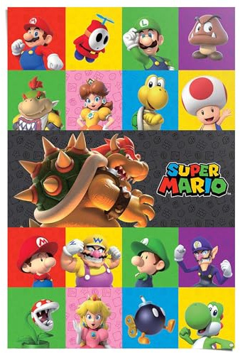 REINDERS Poster, Super Mario - characters, Kinderzimmer, Poster, Wanddeko, Room Decor, Bilderdruckpapier, Mehrfarbig, 91,5 x 61