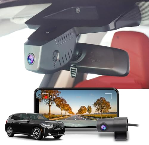 Fitcamx Dashcam Vorne Hinten 2160P+1080P Passend für 2025 2026 BMW X3 30 M50 (G45), Dashcam 4K UHD Video WiFi, OEM BMW Zubehör, G-Sensor, Loop-Aufnahme, WDR Dasch-cam Auto, Night Vision, 128GB Karte