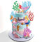 LaVenty Little Mermaid Cake Toppers - Under the Sea Cake Decorations with Seashells and Mermaid Tails