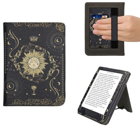 kwmobile Étui pour liseuse électronique Compatible avec Kobo Clara BW/Colour - Étui Housse Protection Bleu foncé-Jaune-Noir