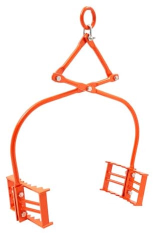 VEVOR 24in Stone Lifting Tongs, 2-Claw Rock Tongs, Heavy Duty Steel Log Tongs, 1100LBS Lifting Capacity, Swivel Log Grapple, Serrated Claw Design, Easy Chain Hook up Tongs for Stone Blocks & Marble