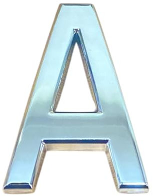 Silver Door Numbers Stick On, 0-99, Letters A, B, C, D, 3'' House Numbers Self Adhesive Stickers, For Doors, Mail Boxes, Hotel Rooms (A)