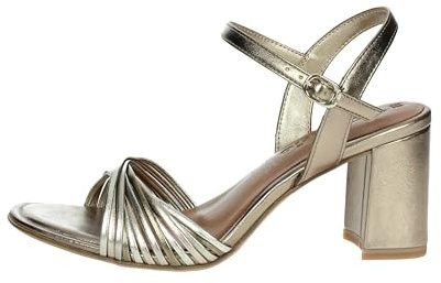Tamaris Damen Sandalette mit Blockabsatz, metallic, 40 EU