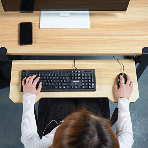 YIHANWUU Desk Extender Ergonomics Arm Rest Extender Slide Tray Keyboard Drawer Table Clamp Armrest Shelf Stand Computer Elbow Arm Support, Mouse Pad/87 * 75 * 25Cm