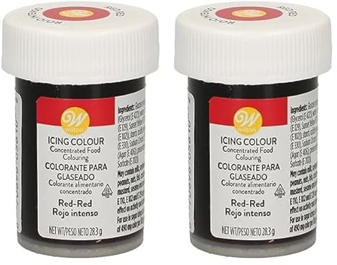 Wilton Colorante Alimenticio para Glaseado en Pasta, 28.3g, Color Rojo Rojo, 04-0-0036 (Paquete de 2)