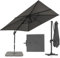 RELAX4LIFE Parasol Déporté Rectangulaire 2.5x2.5M, Parasol de Jardin Exterieur Inclinable et Rotative 360° par Pédale en Polyester Anti-UV avec 8 Baleines pour Plage Jardin Patio Café Bistro, GRIS