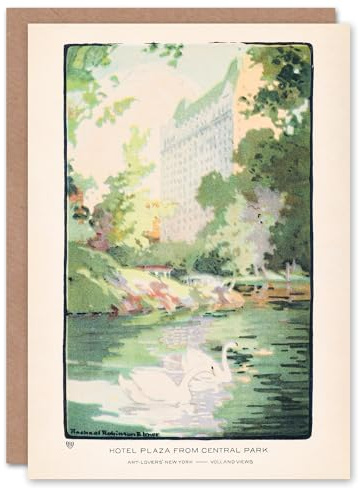 Artery8 Rachael R Elmer Art Card Hotel Plaza from Central Park