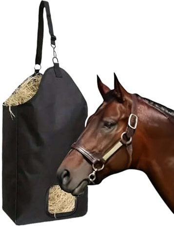 Horse Hay Tasche, Equestrian Feeding Net, Large Capacity, Durable Oxford Cloth Feeder, Slow Feed Hay Holder for Goat, Stall Corral, Barn, Stabil, Trailer, Paddock, Livestock Pen, Outdoor Use