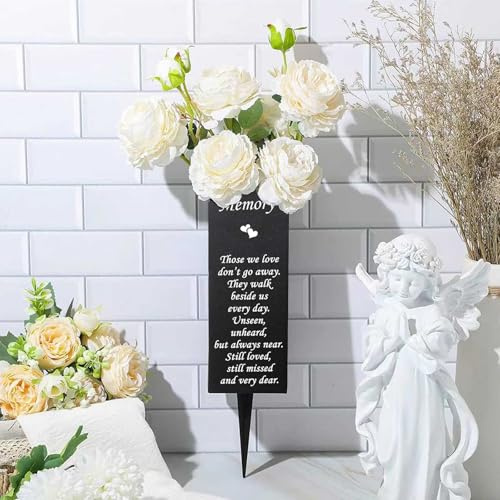 Cemetery Memorial Metal Cemetery Vase for Grave Metal Decorative Flower Stand Memorial Funeral Cemetery Vase Ornament for Loss of Loved One