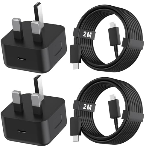 iPhone 17 15 16 Fast Charger,USB C Fast Charger Plug,[MFi Certified]2M Type C to C Cable and 25W PD Fast Wall Charging Adapter for iPhone 17/17Air/17Pro/16/16 Pro/16Pro Max/15/15 Pro/15 Pro Max(2Pack)