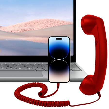 Mobile Phone Headset – Type-C Retro Comfortable for Home with Microphone, Classic Style Mobile Phone | for Offices Home Bedside Bathroom Desk Living Room School