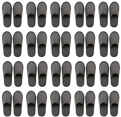 Porfoyo gästtofflor set, 20 par hotelltofflor spa tofflor, frottétofflor, halkfria engångstofflor, stängda tår, spa tofflor för hotell spa salong hem fest resor kvinnor män