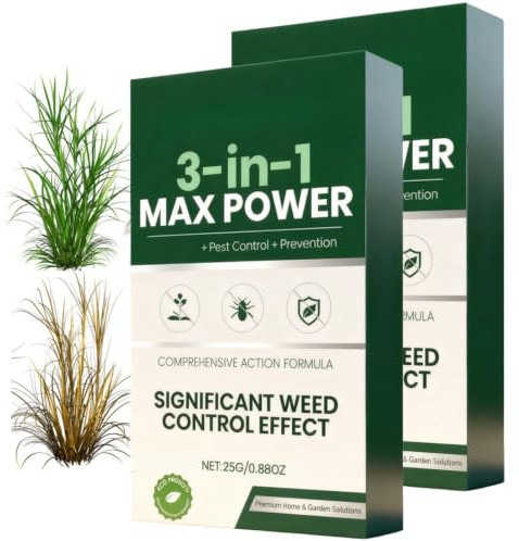 2 pezzi 2 in 1 Max Power H/erbicida ad azione rapida, controlla le erbacce resistenti, azione potente concentrato ad azione rapida per raggiungere le radici, controlla le erbacce resistenti