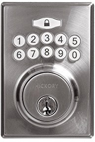 Hickory Hardware Clavier électronique intelligent Bluetooth Serrure Grade 3 à cylindre Contemporain nickel satiné