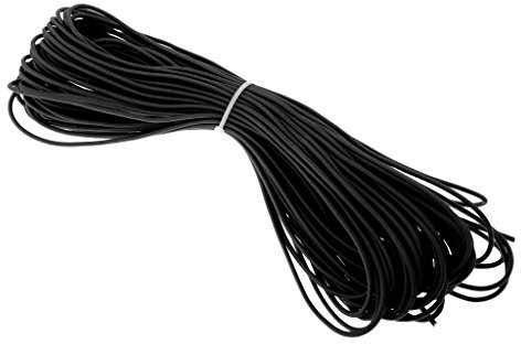 Sharplace Expanderseil 2mm Gummiseil Planenseil Spannseil Elastische Abspannseile Seil (Schwarz/Weiß), Schwarz-Weiss, 20m Schwarz