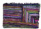 Handgefertigter, dekorativer Flickenteppich, Chindi-Teppich, mehrfarbig, 150 x 90 cm blau