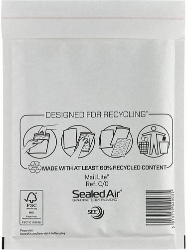 Mail-Lite 100 Mail Lite - C/0 - JL0 - Padded Envelopes 150 x 210mm White - 10 Boxes