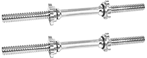 TekBox Komodo Spinlock Dumbbell 18 Inch Bar Set - 46cm Bars for 1 Inch Standard Plates Free Weights Weight Lifting Spin Lock Dumbells (18 Inch)