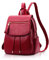 NICOLE&DORIS Mode Femme Sac à Dos Mini Sac à Dos en Faux Cuir Sac à Dos pour Femme Sac d'épaule Sacs à Dos Filles Vin Rouge