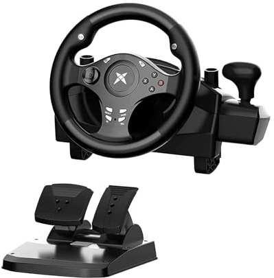 DOYO Racing Wheel - Gaming Steering Wheel for PC, 270 Degree Driving Simulator Race Xbox Steering Wheel and Pedals with Dual Vibration for PC, PS4, Xbox One, Xbox Series X|S, PS3, Switch, Android