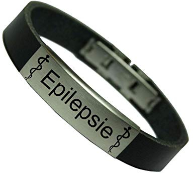 Epilepsie Epileptiker SOS Notfall Armband Leder inklusive Ihrer Wunsch Gravur