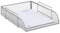 1 x stapelbare Dokumentenablage, Büro Briefablage aus Metall für DIN A4, Schreibtischablage BxT 26x33,5cm, Silber