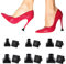 OOTSR 12 Stück schwarze quadratische Fersenstopper in 6 Größen für High Heel Protektoren Schuhe Frauen perfekte Fersen-Reparaturkappen für Gehen