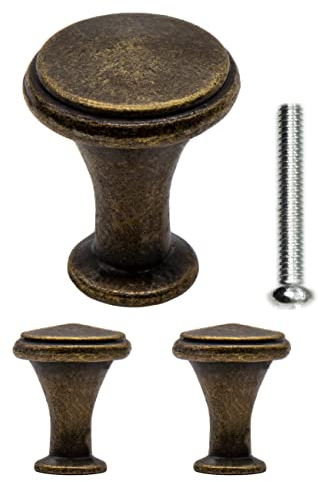 Fuxxer.eu - Antike Möbel-Griffe, Schubladen-Knöpfe, Landhaus Vintage Design Bronze Eisen Messing Möbel Schränke Kommoden Küche Buffet, 24 x 20 mm, bronze, 2er Set